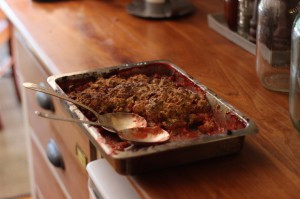 strawberry rubarb crisp